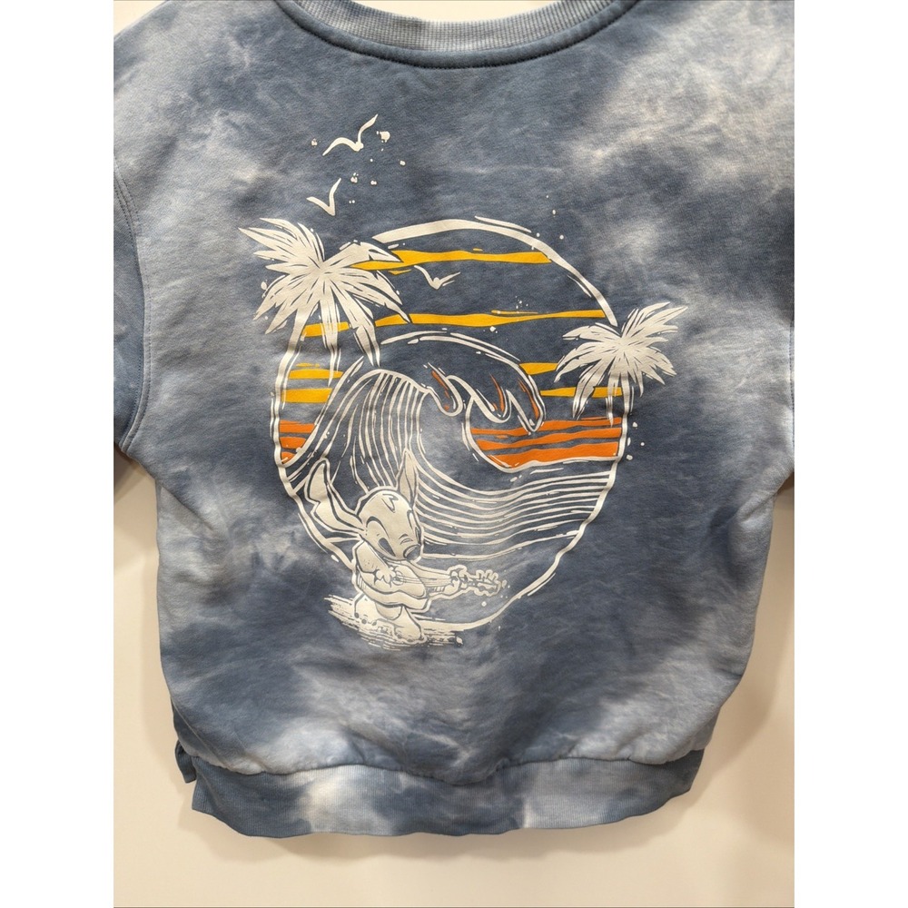 Disney Parks Stitch Sweatshirt Size M Adult Tie Dye Blue Crewneck Sweatshirt